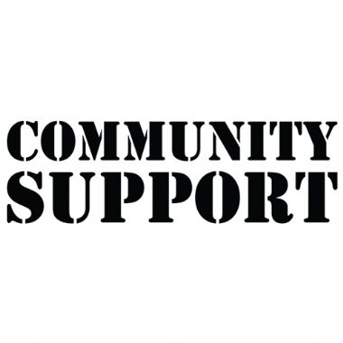 Community Support Bold Decal from 2.50 GBP | Fast Iron On Transfers UK