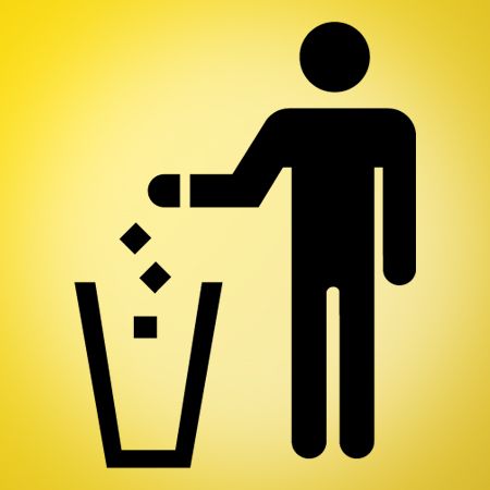 Litter in Bin Sign Iron on Decal